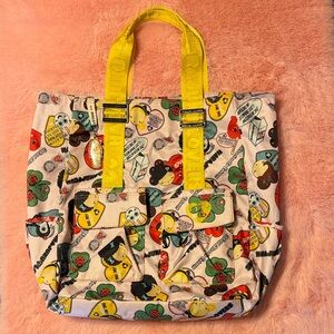 Y2K Harajuku Lovers Yellow-Handled Printed Character Tote